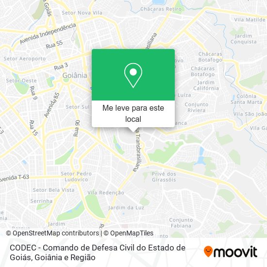 CODEC - Comando de Defesa Civil do Estado de Goiás mapa