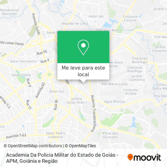Academia Da Policia Militar do Estado de Goiás - APM mapa