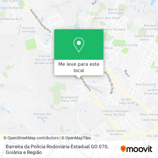 Barreira da Polícia Rodoviária Estadual GO 070 mapa