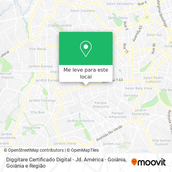 Diggitare Certificado Digital - Jd. América - Goiânia mapa