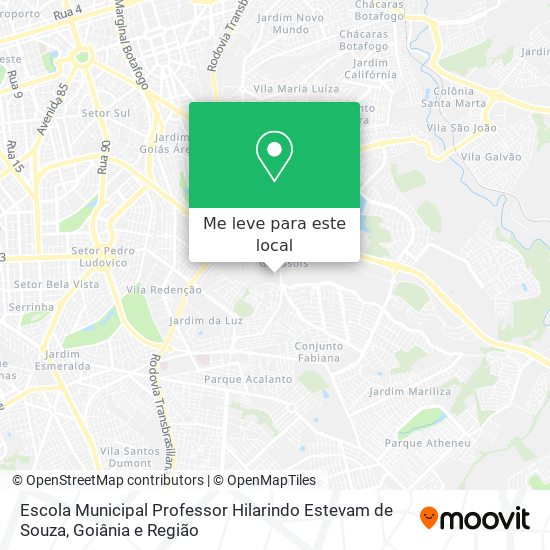 Escola Municipal Professor Hilarindo Estevam de Souza mapa