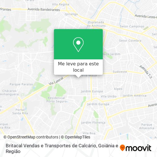 Britacal Vendas e Transportes de Calcário mapa