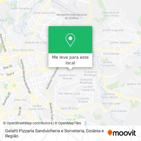 Gelatti Pizzaria Sanduicheria e Sorveteria mapa