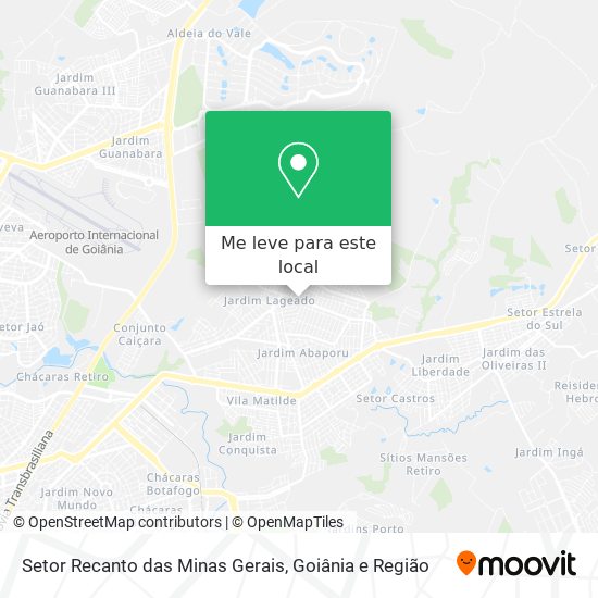 Setor Recanto das Minas Gerais mapa