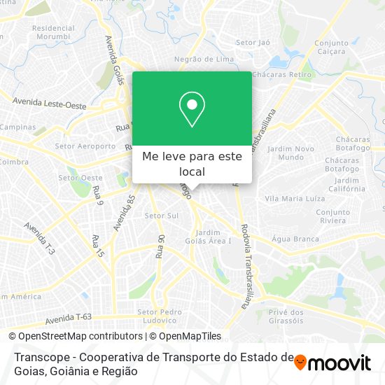 Transcope - Cooperativa de Transporte do Estado de Goias mapa