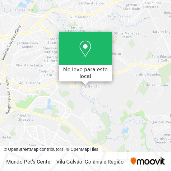 Mundo Pet's Center - Vila Galvão mapa
