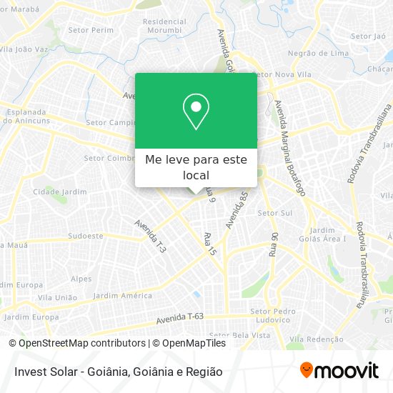 Invest Solar - Goiânia mapa