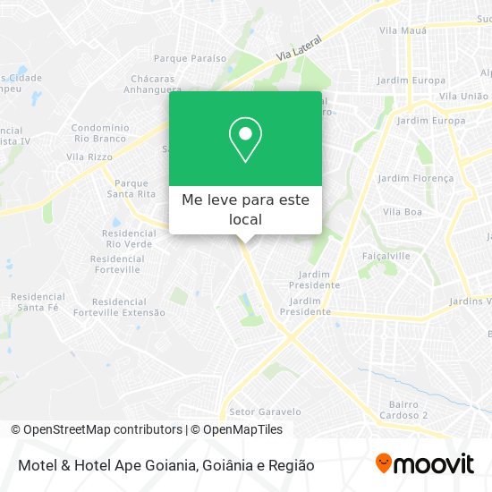 Motel & Hotel Ape Goiania mapa