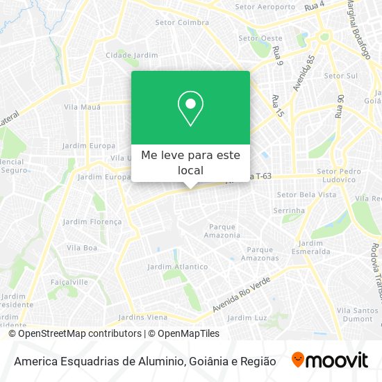 America Esquadrias de Aluminio mapa
