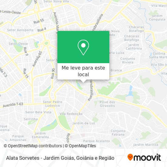 Alata Sorvetes - Jardim Goiás mapa