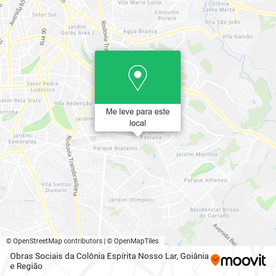 Obras Sociais da Colônia Espírita Nosso Lar mapa