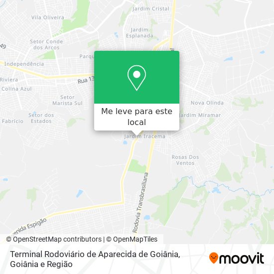 Terminal Rodoviário de Aparecida de Goiânia mapa