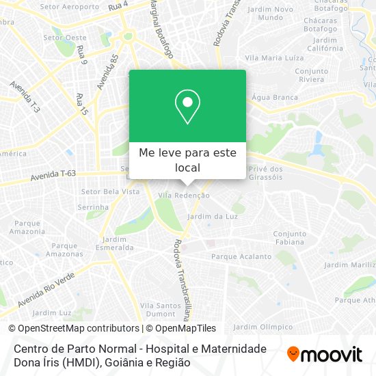 Centro de Parto Normal - Hospital e Maternidade Dona Íris (HMDI) mapa