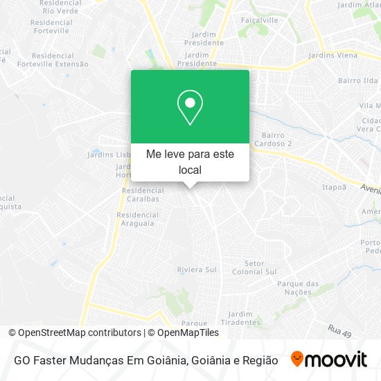 GO Faster Mudanças Em Goiânia mapa