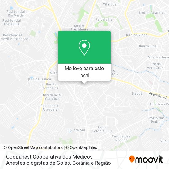 Coopanest Cooperativa dos Médicos Anestesiologistas de Goiás mapa