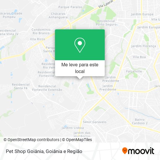 Pet Shop Goiânia mapa