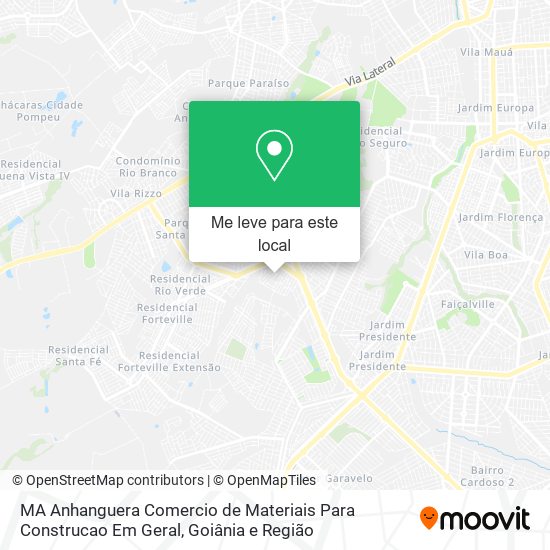 MA Anhanguera Comercio de Materiais Para Construcao Em Geral mapa