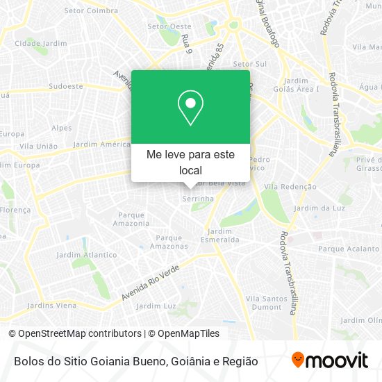 Bolos do Sitio Goiania Bueno mapa