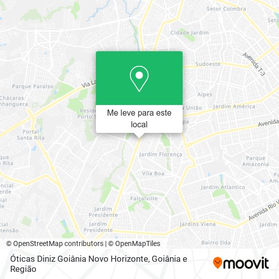 Óticas Diniz Goiânia Novo Horizonte mapa