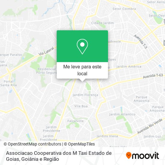 Associacao Cooperativa dos M Taxi Estado de Goias mapa
