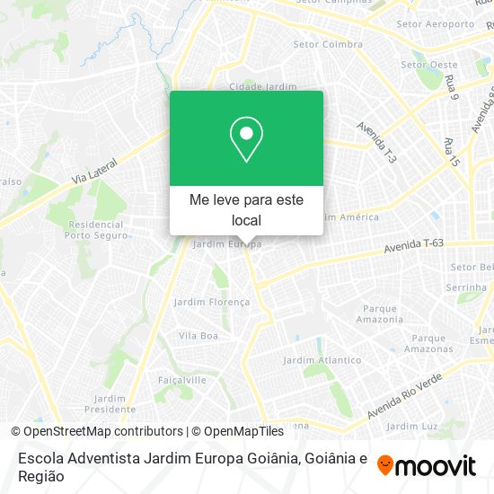 Escola Adventista Jardim Europa Goiânia mapa