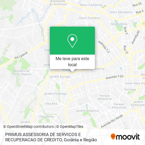 PRIMUS ASSESSORIA DE SERVICOS E RECUPERACAO DE CREDITO mapa