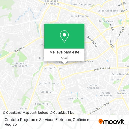 Contato Projetos e Servicos Eletricos mapa