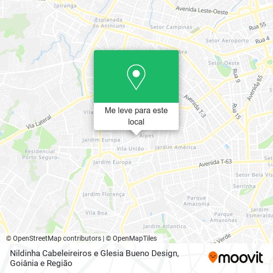 Nildinha Cabeleireiros e Glesia Bueno Design mapa