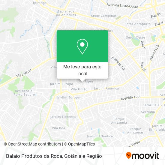 Balaio Produtos da Roca mapa