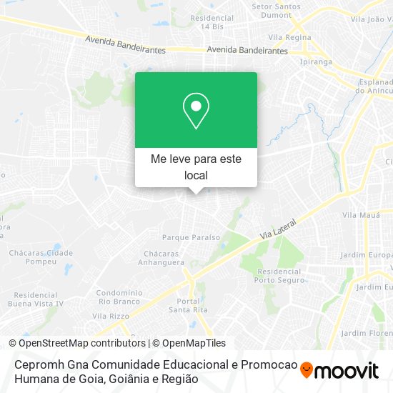 Cepromh Gna Comunidade Educacional e Promocao Humana de Goia mapa