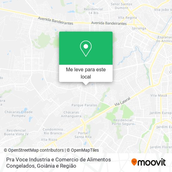 Pra Voce Industria e Comercio de Alimentos Congelados mapa