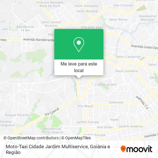 Moto-Taxi Cidade Jardim Multiservice mapa