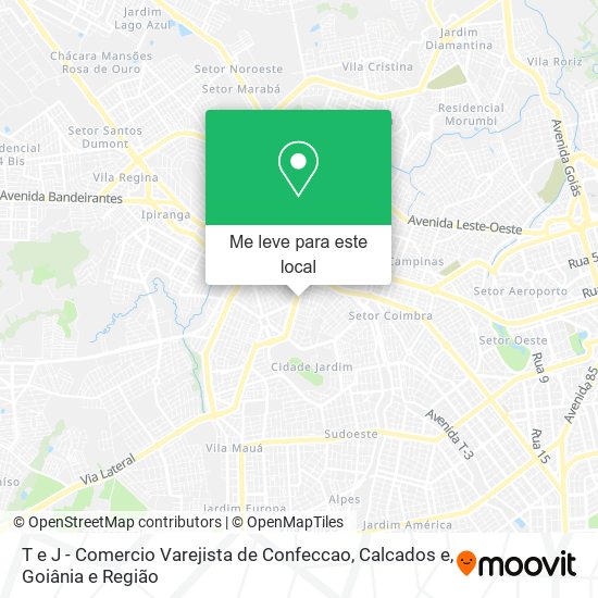 T e J - Comercio Varejista de Confeccao, Calcados e mapa