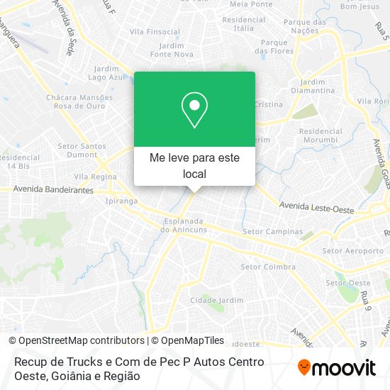 Recup de Trucks e Com de Pec P Autos Centro Oeste mapa