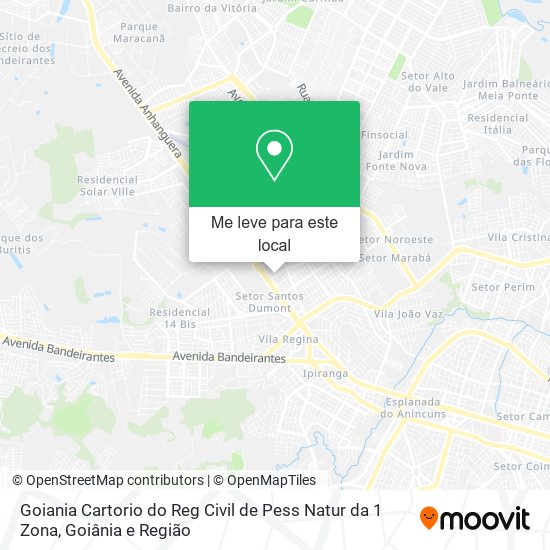 Goiania Cartorio do Reg Civil de Pess Natur da 1 Zona mapa