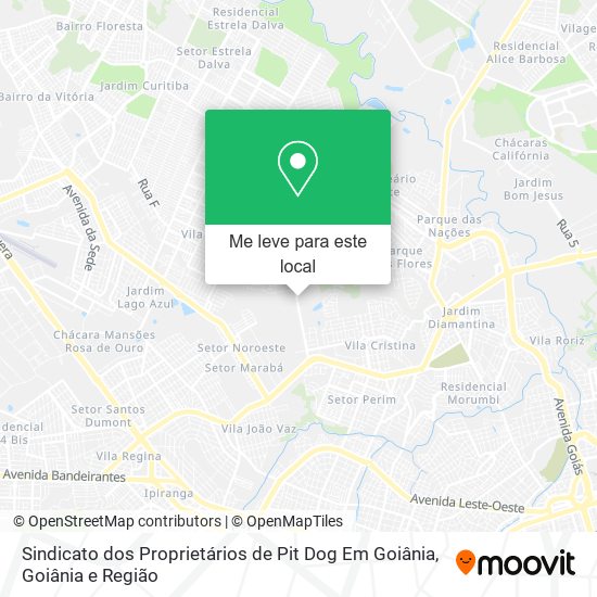 Sindicato dos Proprietários de Pit Dog Em Goiânia mapa