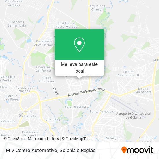 M V Centro Automotivo mapa