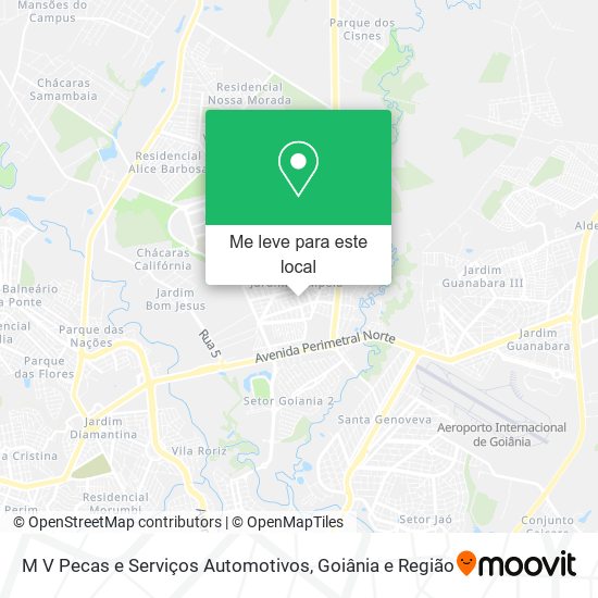 M V Pecas e Serviços Automotivos mapa