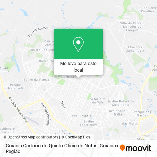 Goiania Cartorio do Quinto Oficio de Notas mapa