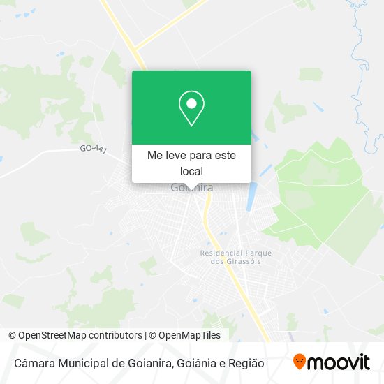 Câmara Municipal de Goianira mapa