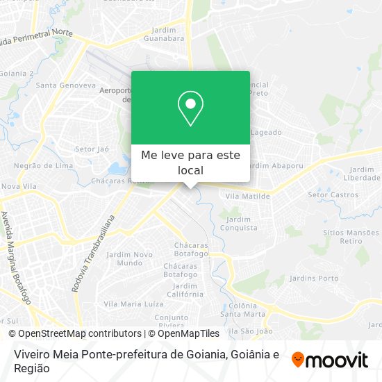 Viveiro Meia Ponte-prefeitura de Goiania mapa