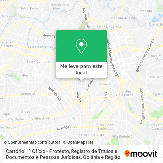 Cartório 1º Ofício - Protesto, Registro de Títulos e Documentos e Pessoas Jurídicas mapa