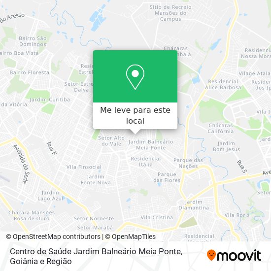 Centro de Saúde  Jardim Balneário Meia Ponte mapa