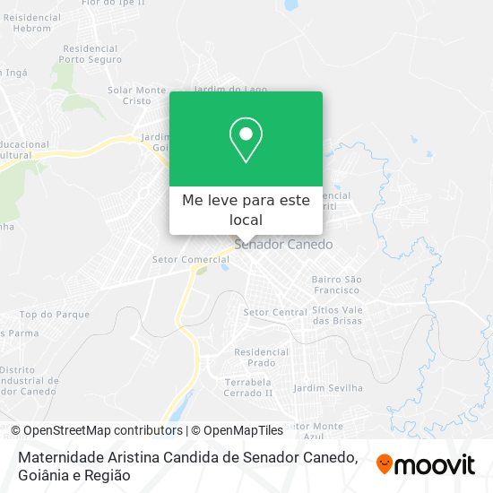 Maternidade Aristina Candida de Senador Canedo mapa