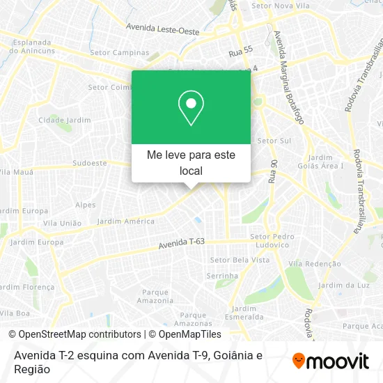 Avenida T-2 esquina com Avenida T-9 mapa