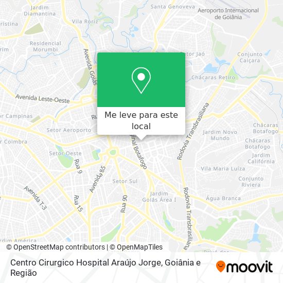 Centro Cirurgico Hospital Araújo Jorge mapa