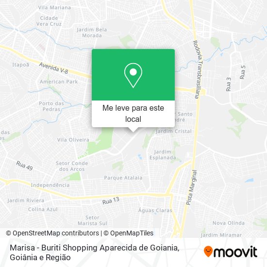 Marisa - Buriti Shopping Aparecida de Goiania mapa