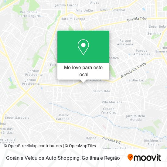 Goiânia Veículos Auto Shopping mapa