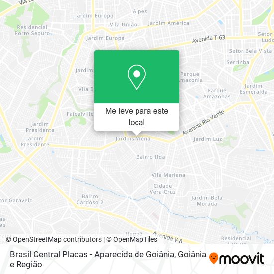 Brasil Central Placas - Aparecida de Goiânia mapa