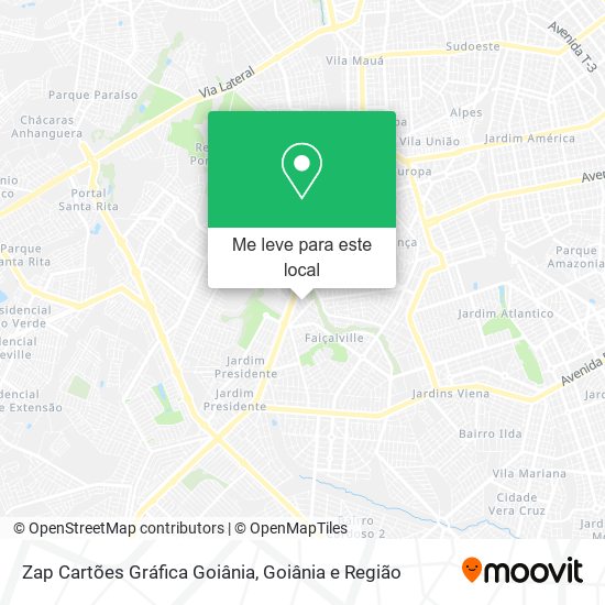 Zap Cartões Gráfica Goiânia mapa